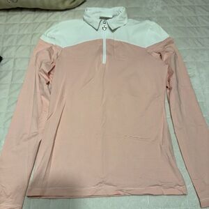 CT white with orange long sleeve riding top